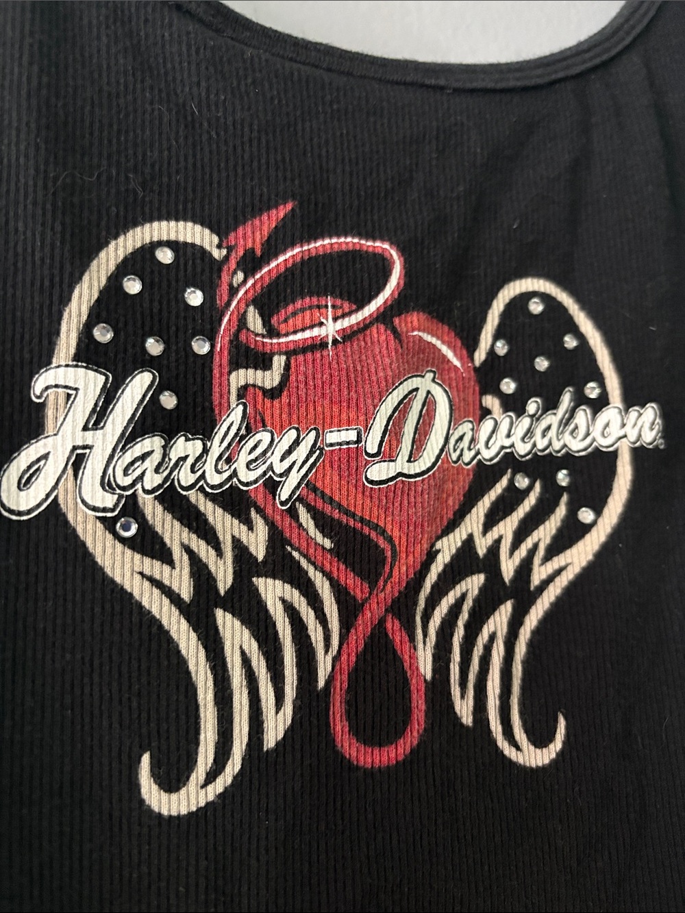 Harley-Davidson Black V-Neck Tank with Script Hem Logo - Picture 3 of 4